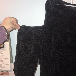 black open shoulder blouse